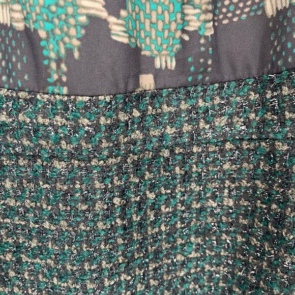 TALBOTS Tweed Dress Sz 16P Blue Green Dark Academia Mixed Media Metallic Preppy - Picture 5 of 13